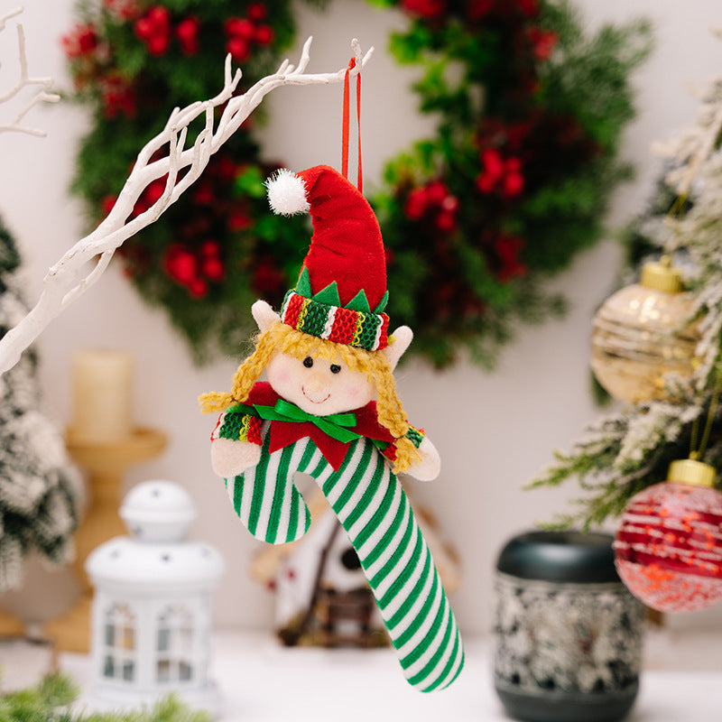 Christmas Elf Candy Cane Hanging Ornaments - 12.2" - [5-10 DAY DELIVERY] - T - 2 COLORS -