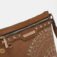 Thumbnail for Nicole Lee USA Metallic Stitching Embroidery Inlaid Rhinestone Crossbody Bag - T - 4 COLORS -