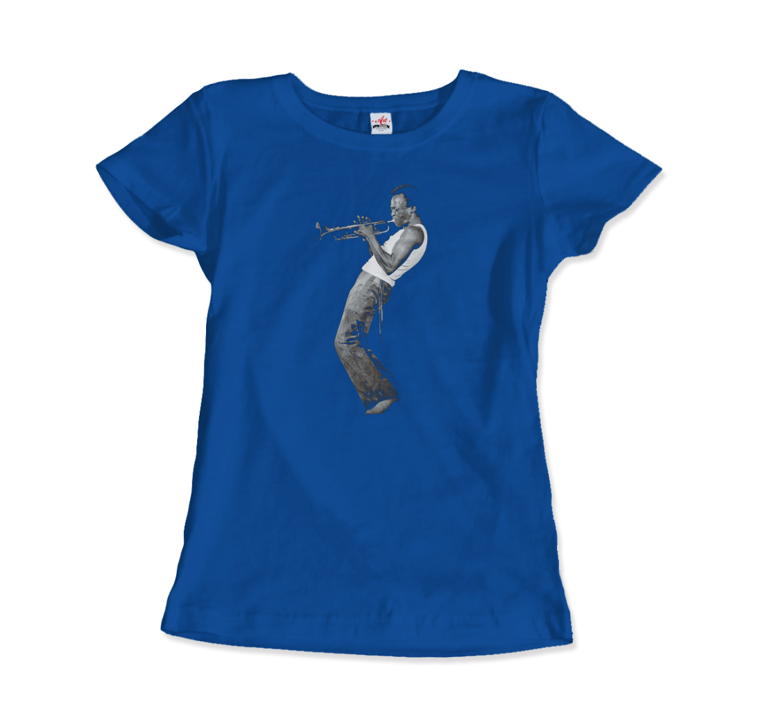 Miles Davis Playing His Trumpet Artwork T-Shirt - 4 STYLES - 4 COLORS -