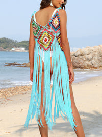 Thumbnail for Fringe Spaghetti Strap Cover-Up - T - 10 COLORS -