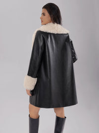 Thumbnail for Fuzzy Long Sleeve Longline Coat - T - 1 COLOR -