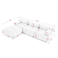 Thumbnail for Modular Sectional Sofa, Button Tufted Designed and DIY Combination,L Shaped Couch With Reversible Ottoman, Ivory Teddy F