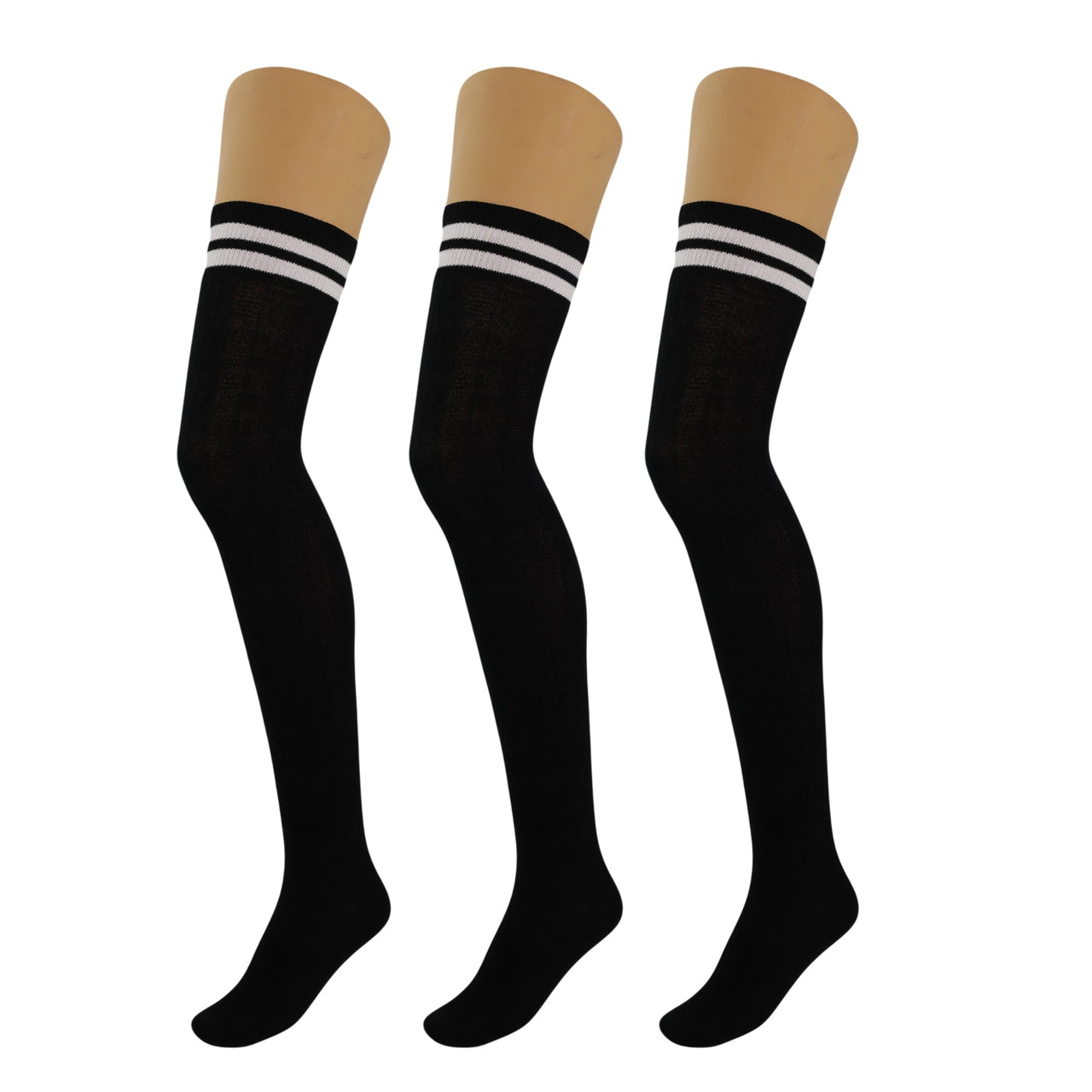 3 Pairs Over the Knee Thigh High Socks Warm Stocking Women Boot Socks - FITS SIZES 5-10 - 10 COLORS -