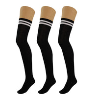 Thumbnail for 3 Pairs Over the Knee Thigh High Socks Warm Stocking Women Boot Socks - FITS SIZES 5-10 - 10 COLORS -