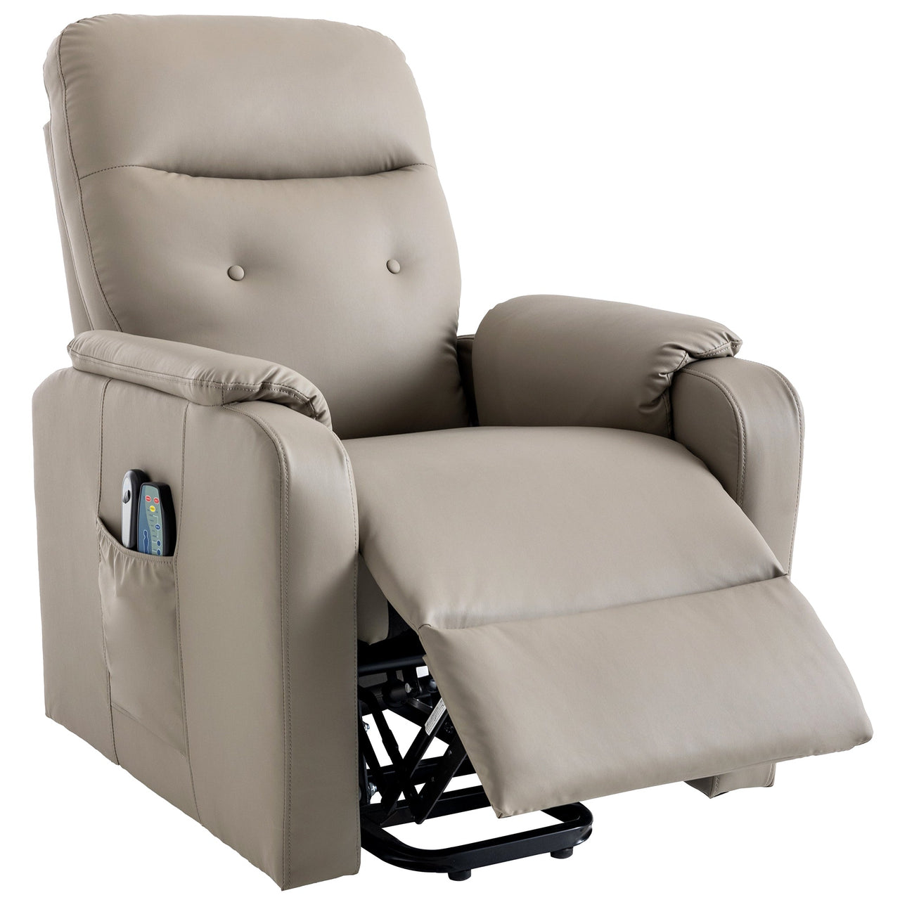 Massage Recliner Chair Electric Power Lift Chairs With Side Pocket, Adjustable Massage and Heating Function for Adults A