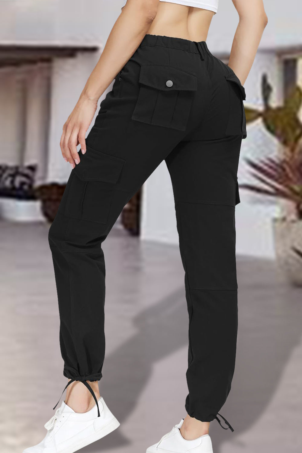 Full Size High Waist Pants with Pockets - T - 3 COLORS -