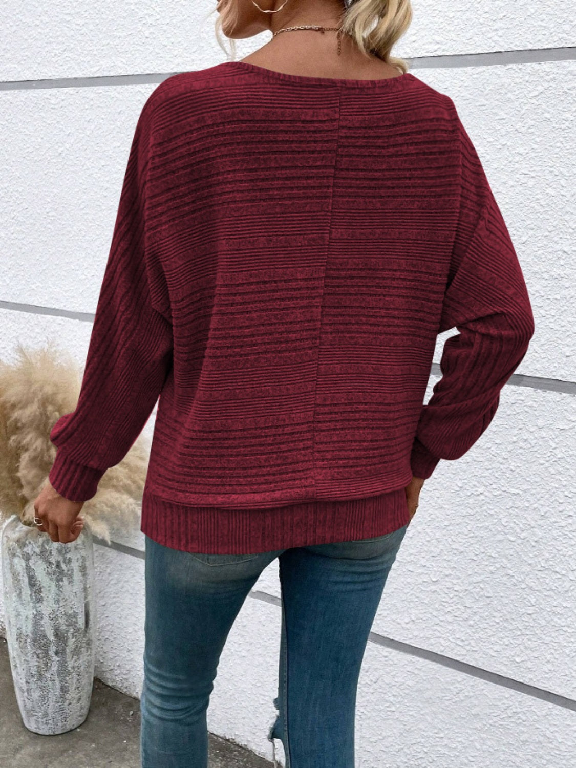 Round Neck Long Sleeve Top - T - 6 COLORS -