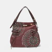 Thumbnail for Nicole Lee USA Side Braided Tassel Inlaid Rhinestone Embroidery Hobo Bag - T - 4 COLORS -