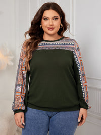 Thumbnail for Plus Size Printed Long Sleeve Sweatshirt - SIZES XL THRU 4XL - T - 3 COLORS -