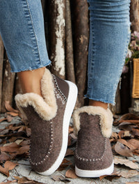 Thumbnail for Faux Furry Suede Round Toe Flat Sneakers - T - 5 COLORS -