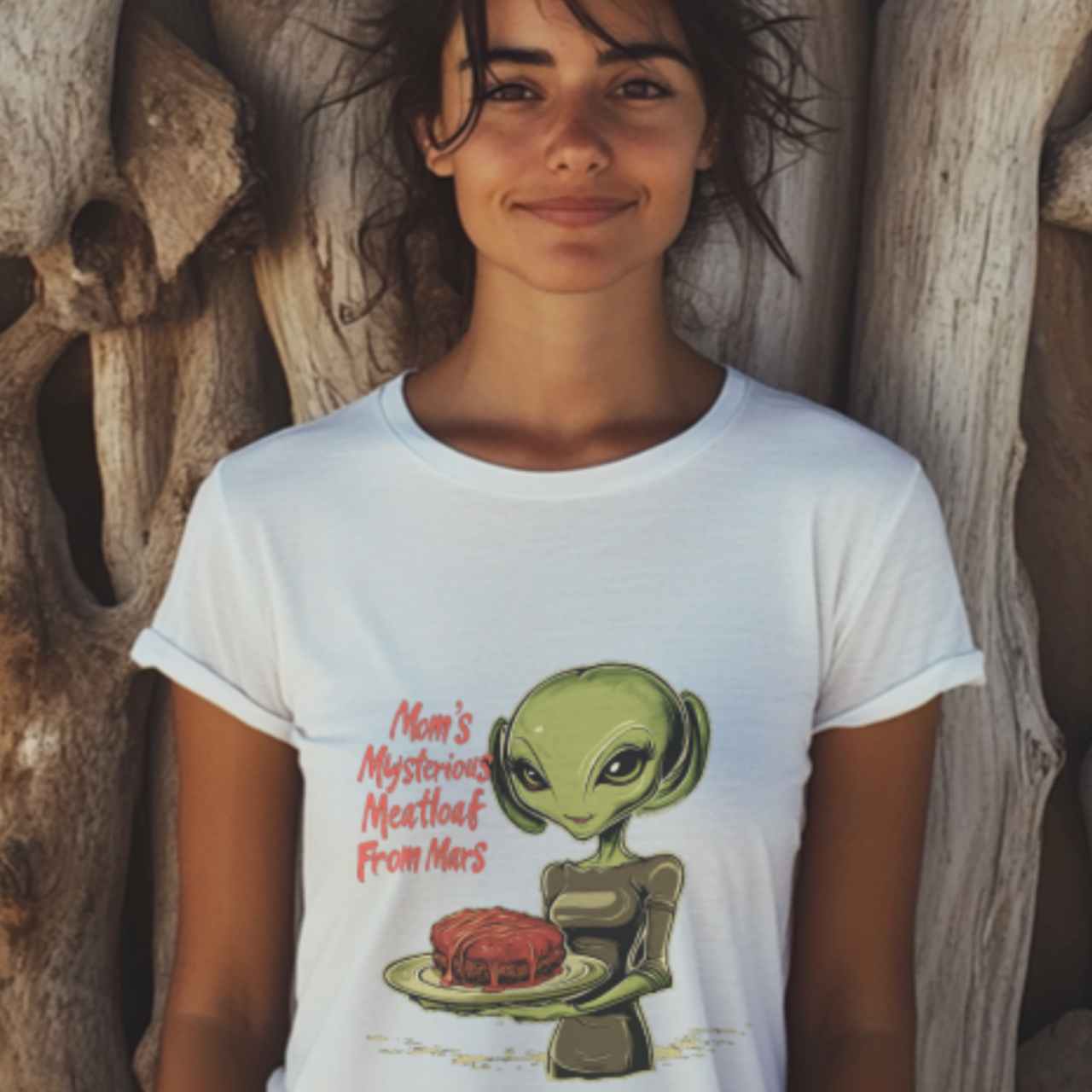 Mom's Mysterious Meatloaf From Mars Alien Tee, Funny Alien T-Shirt - 2 COLORS -