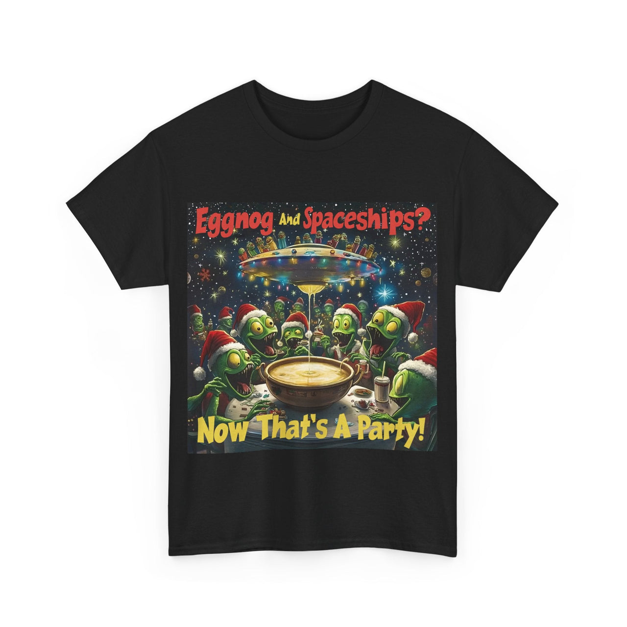 Holiday Eggnog and Spaceships Party Tee, Holiday Collection - 2 COLORS -