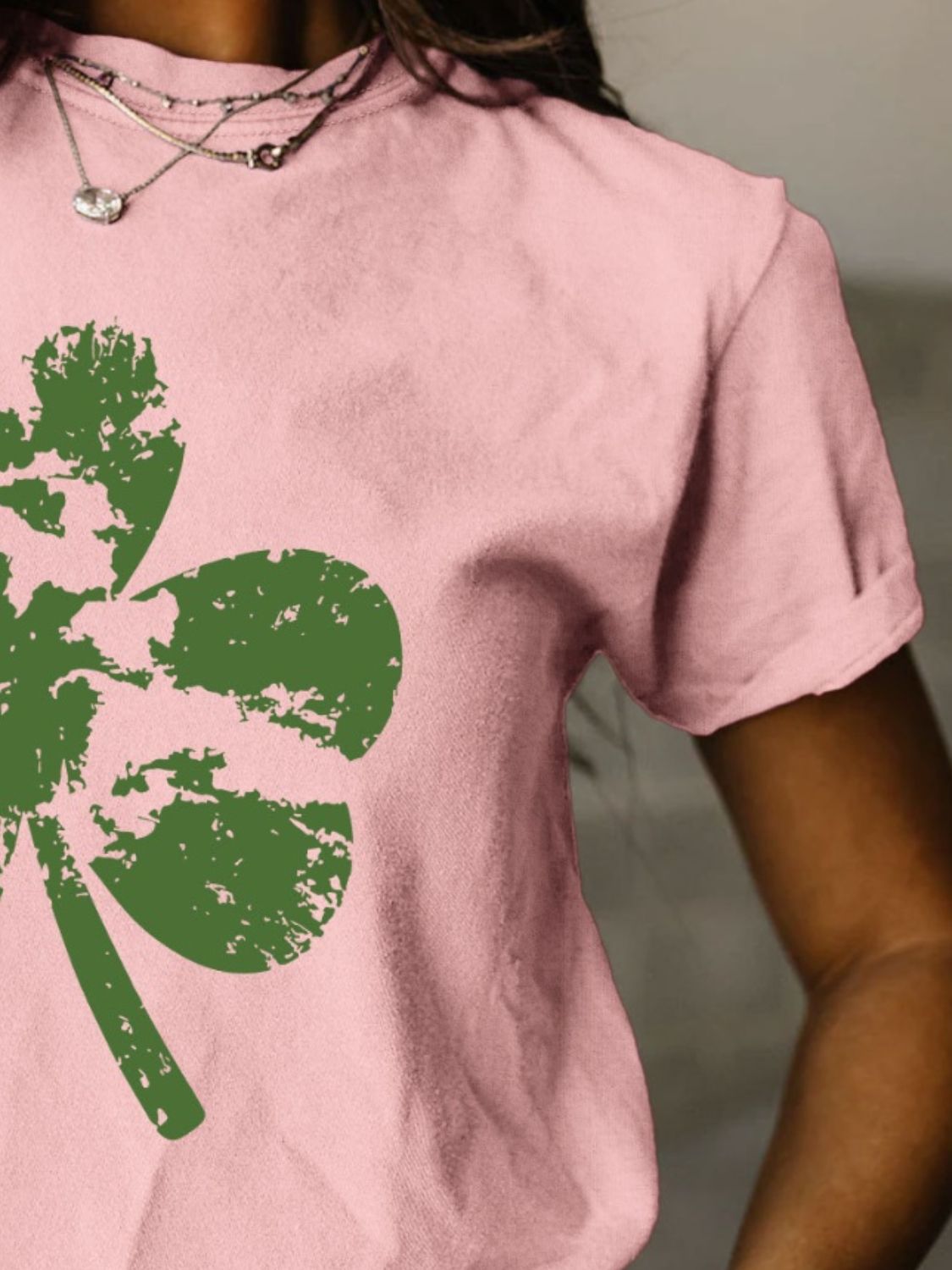 Full Size Lucky Clover Round Neck Short Sleeve T-Shirt - T - 11 COLORS -