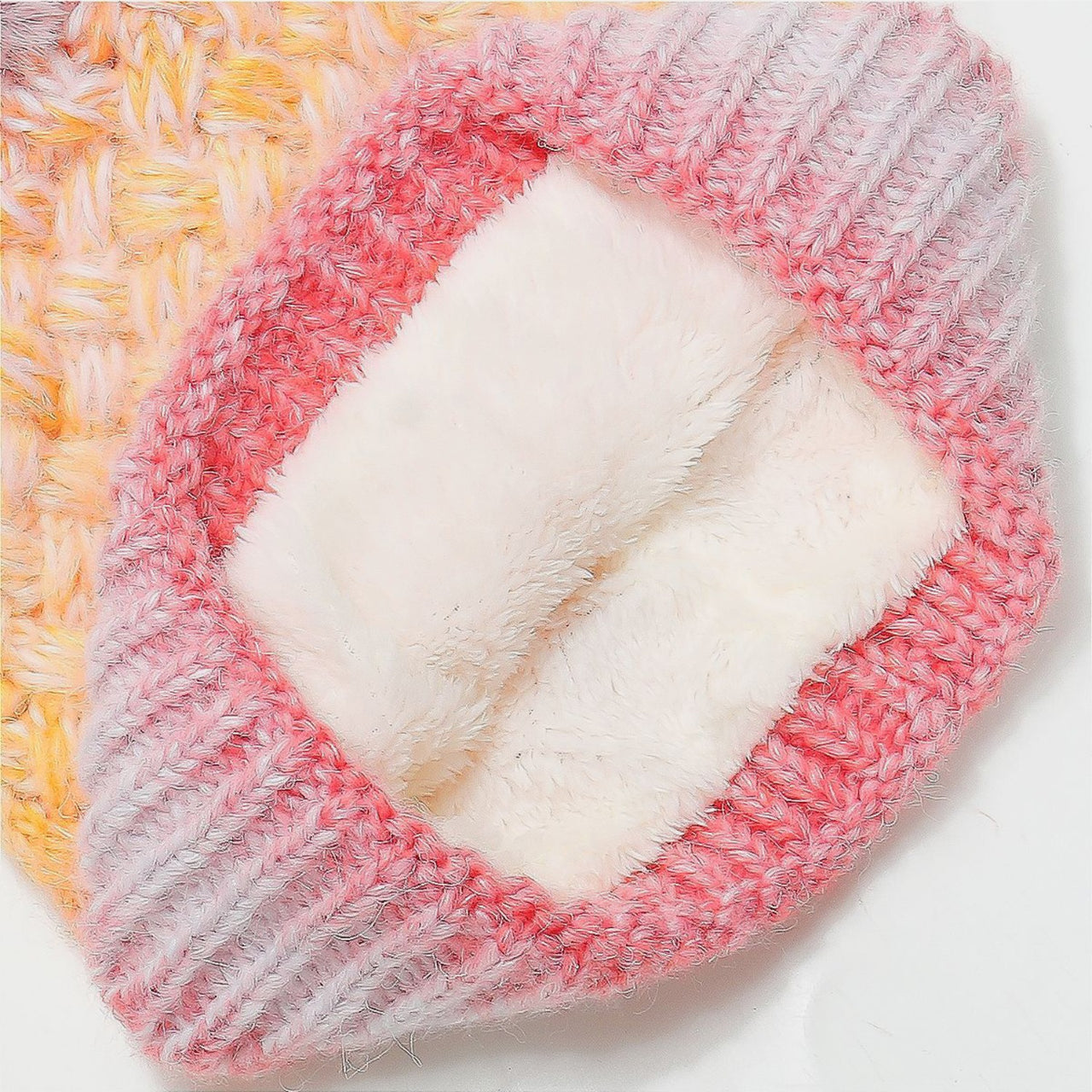 Gradient Knit Hat with Pompom - T - 6 COLORS -