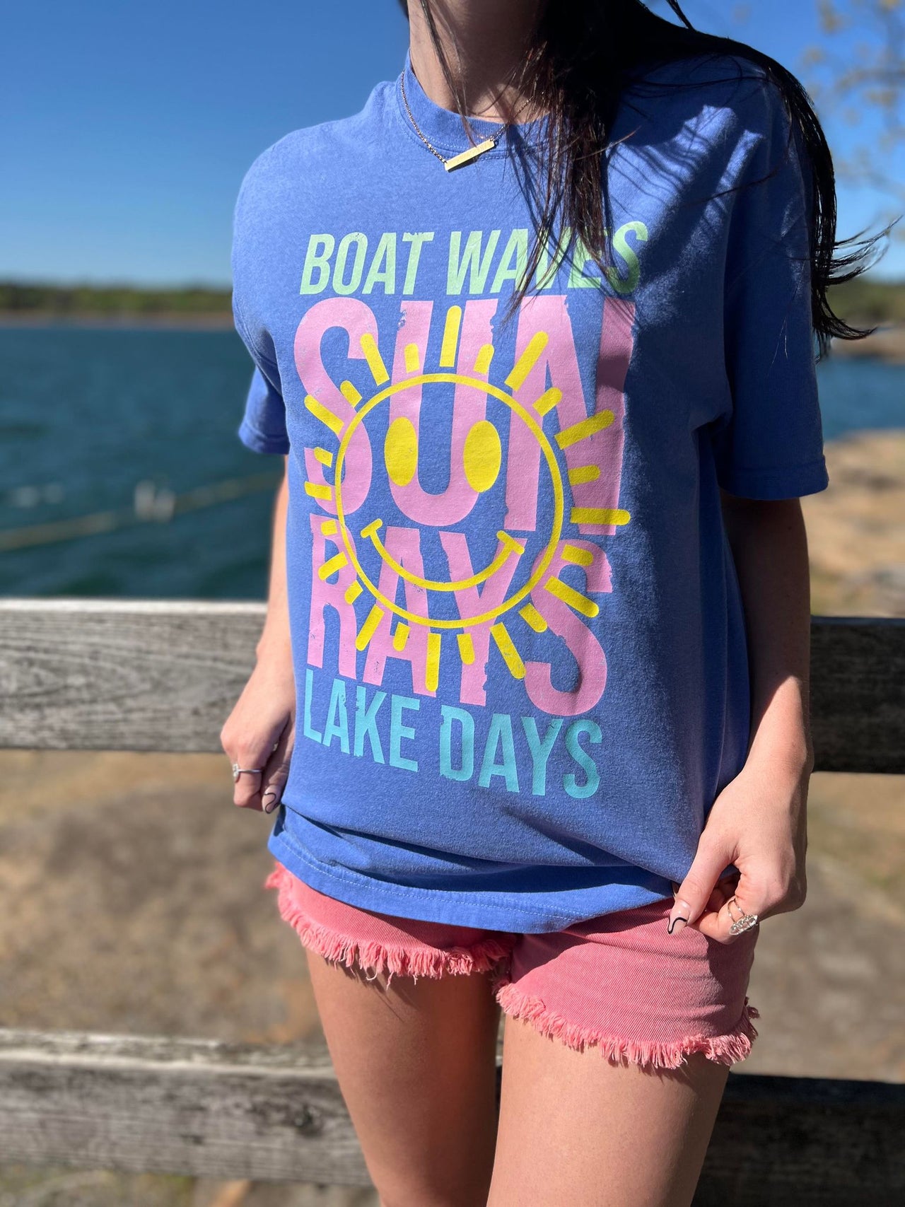 ASK - Boat Waves Sun Rays Lake Days Tee - 1 COLOR -