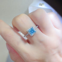 Thumbnail for 2 Carat Moissanite 925 Sterling Silver Square Shape Ring