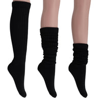 Thumbnail for 6 Pairs Extra Long Heavy Slouch Socks Shoe Size 5 to 10 - 29 COLORS -