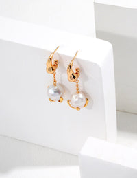 Thumbnail for Single Dangle Teardrop Pearl Earrings -