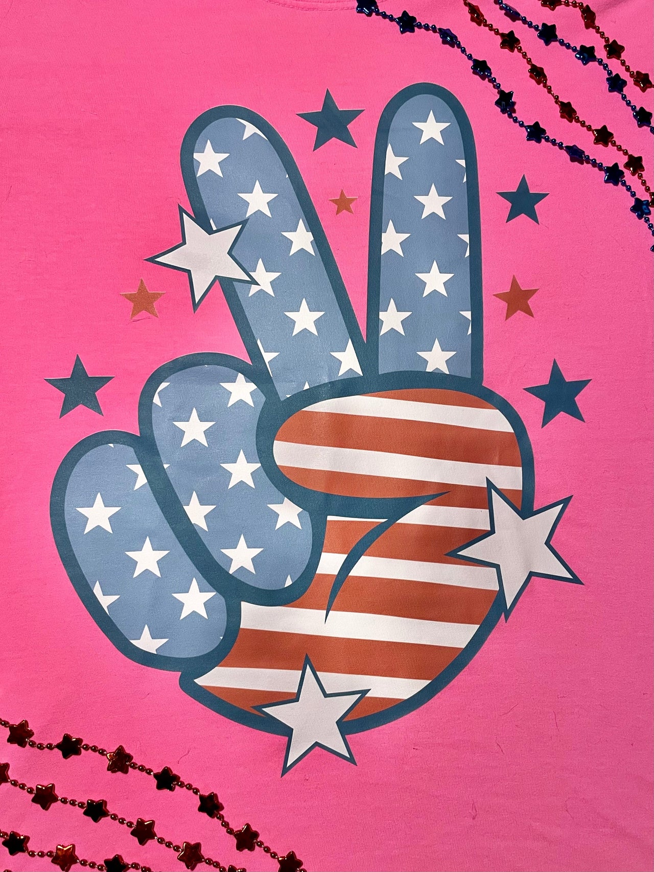 ASK - Neon Pink USA Peace Sign Tee - 1 COLOR -