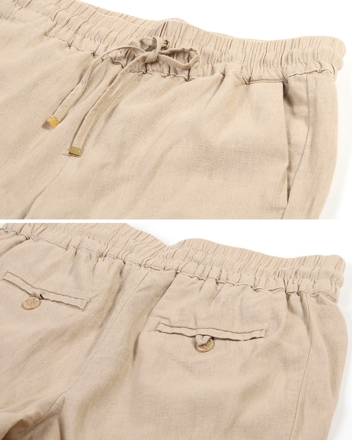 Women's Comfy Drawstring Elastic Waist Linen Summer Pants - 1 COLOR -