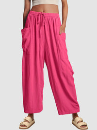 Thumbnail for Full Size Wide Leg Pants with Pockets - T - 9 COLORS -