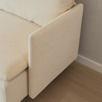 Thumbnail for Modular L-Shaped Corner Sofa, Movable Chaise Facing Left/Right, Beige Cotton-Linen -90.9 Inches