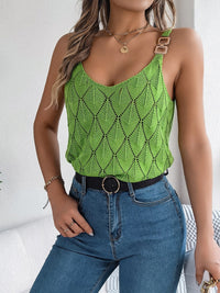 Thumbnail for Openwork Scoop Neck Knit Vest - T - 5 COLORS -