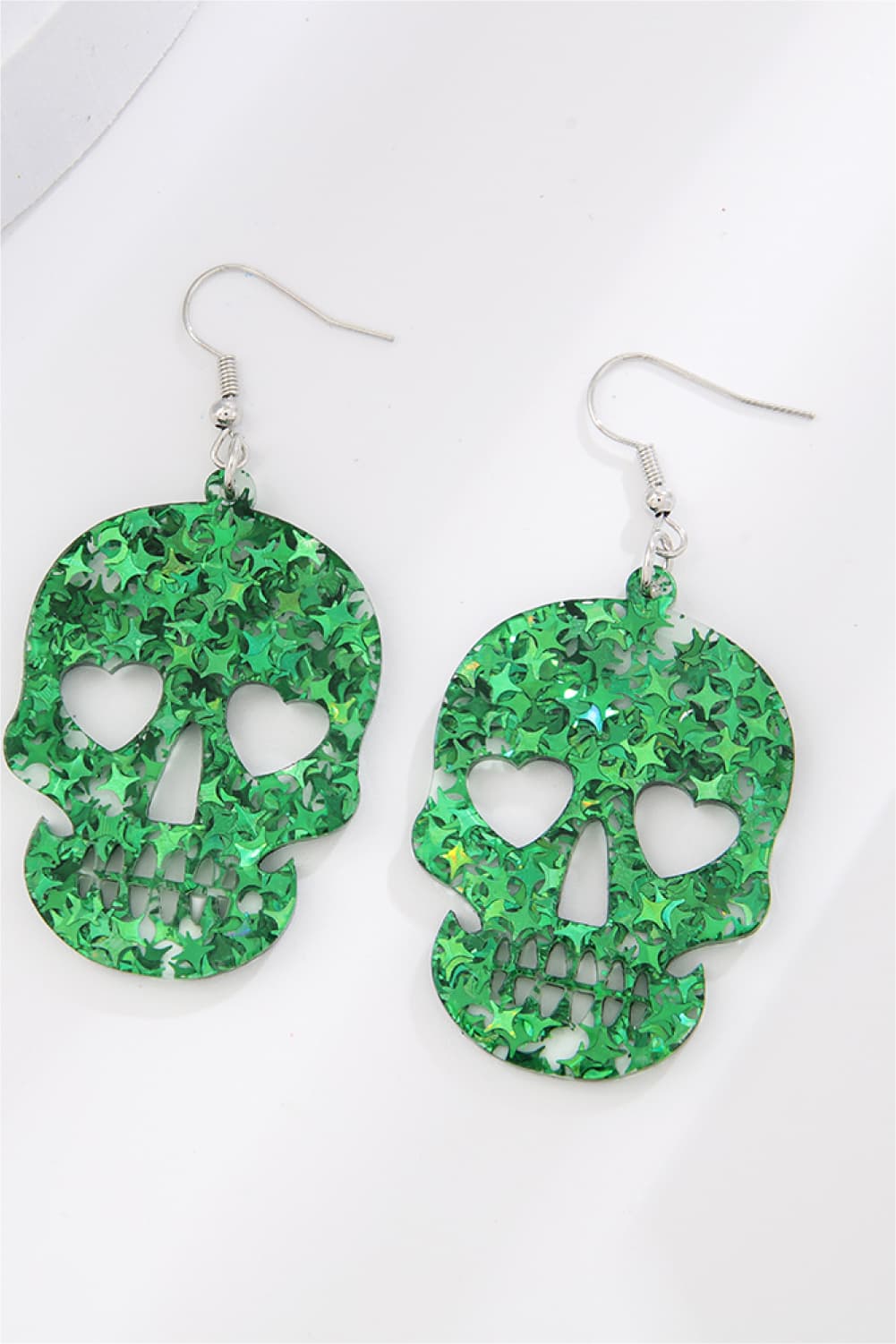 Acrylic Skull Drop Earrings - T - 4 COLORS -