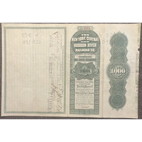 Thumbnail for Antique 1898 New York Central and Hudson River Railroad Co. Gold Bond Certificate