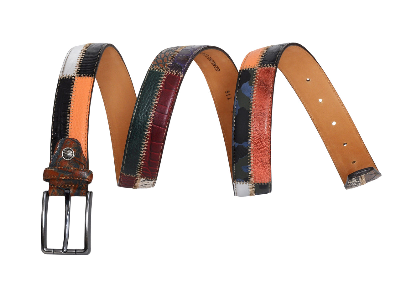 Jkel - Rainbow Black Brown Leather Men Belt -