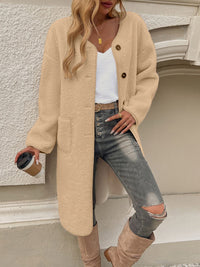 Thumbnail for Devine Button Up Long Sleeve Coat - T - 4 COLORS -