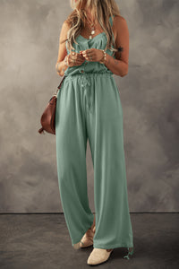 Thumbnail for Drawstring Wide Strap Wide Leg Overalls - T - 1 COLOR -