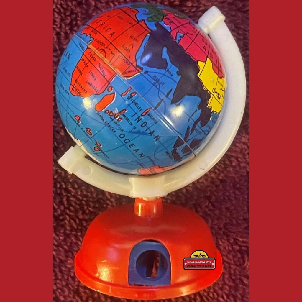 Vintage 1960s Tin Globe Pencil Sharpener, Unopened in Box, Memories From Childhood