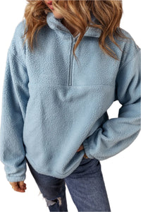 Thumbnail for Half Zip Long Sleeve Sweatshirt - T - 1 COLOR -