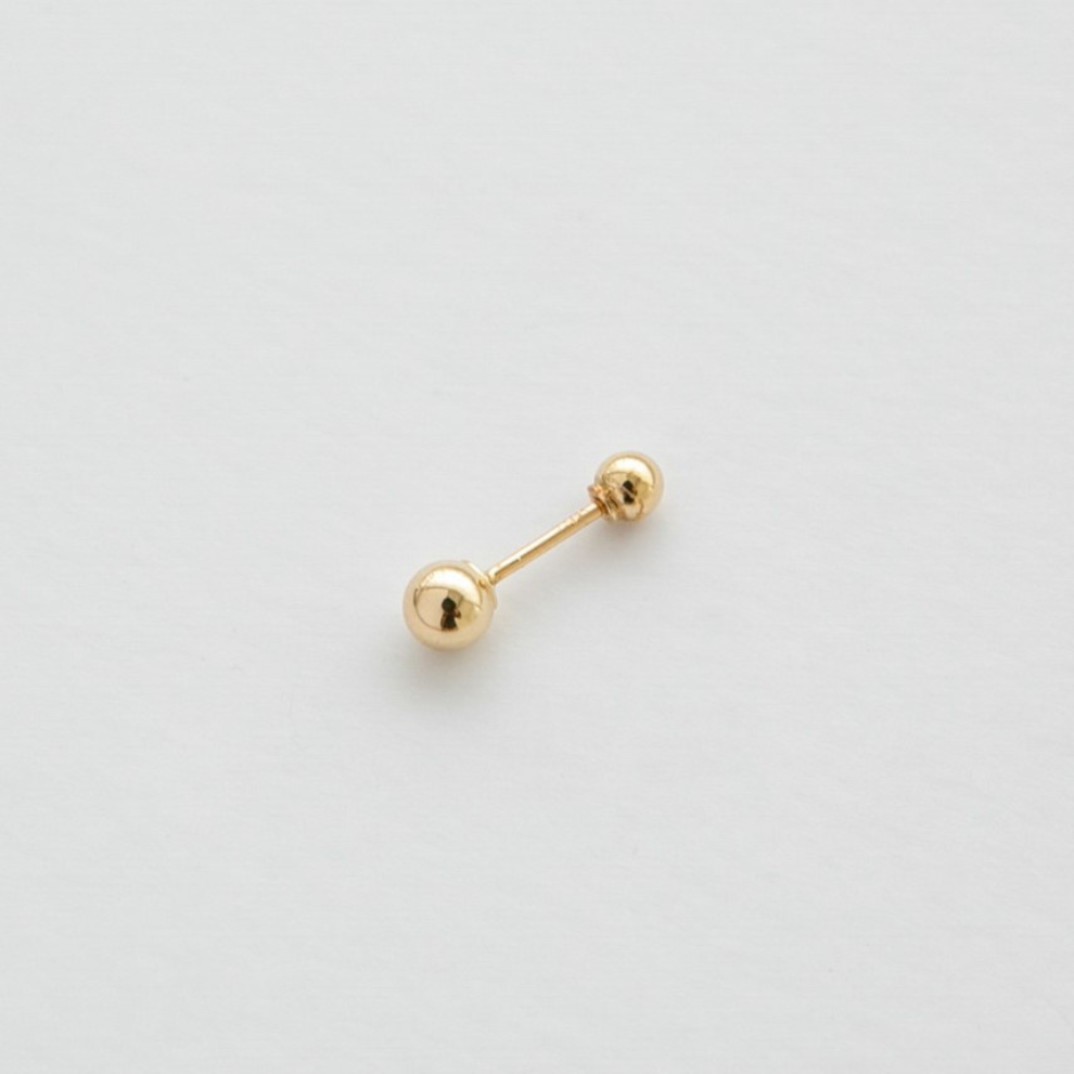 Brisbane - 14K SOLID GOLD BALL PIERCING, 3mm-4mm-5mm-6mm - [9-15 DAY DELIVERY] - SINGLE OR PAIR -