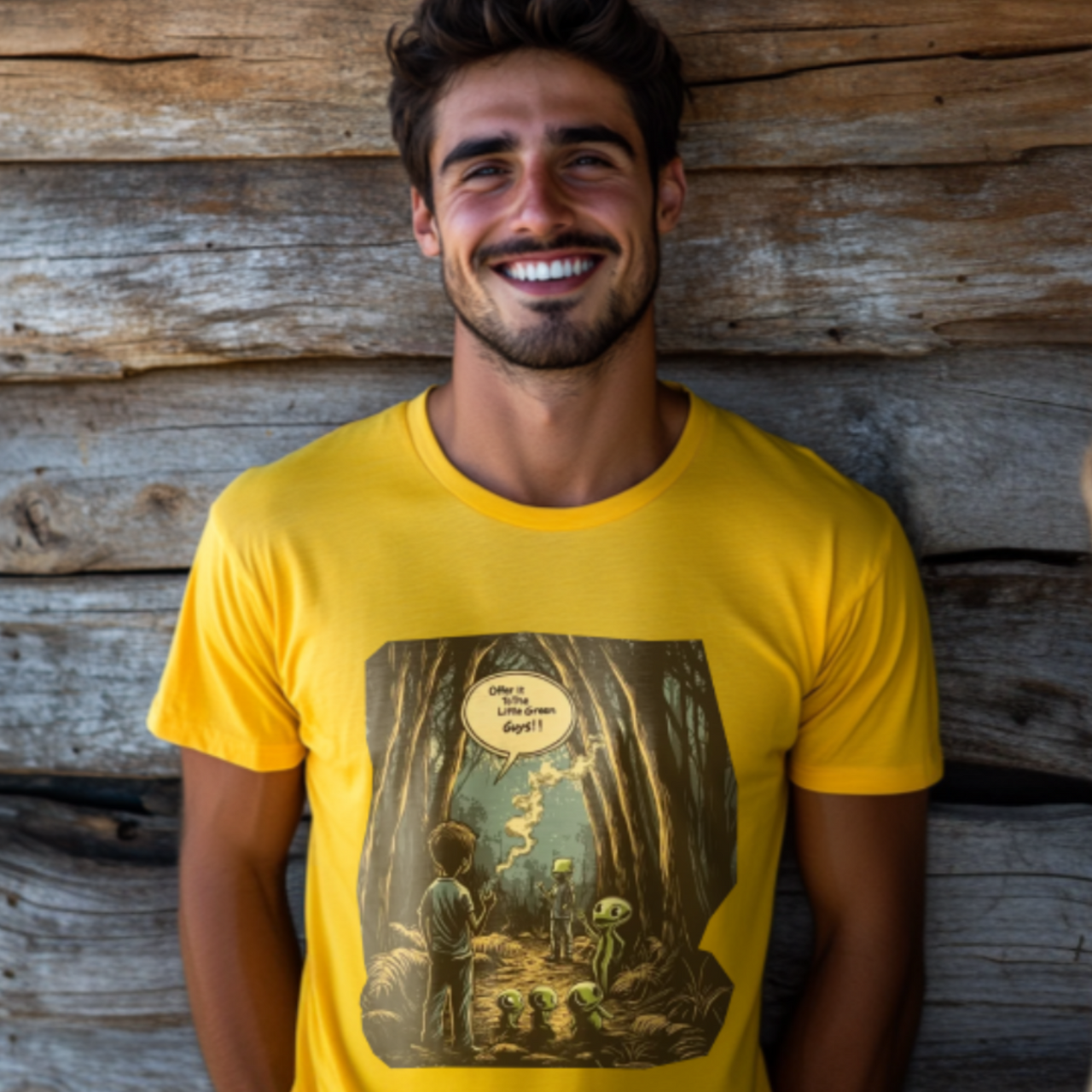 "Offer It to TheLittle Green Guys", Alien T-Shirt - 5 COLORS -