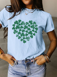 Thumbnail for Full Size Lucky Clover Round Neck Short Sleeve T-Shirt - T - 10 COLORS -