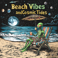 Thumbnail for Beach VIbes and Cosmic Tides T-Shirt, Alien Tee, Beach T-Shirt - 2 COLORS -