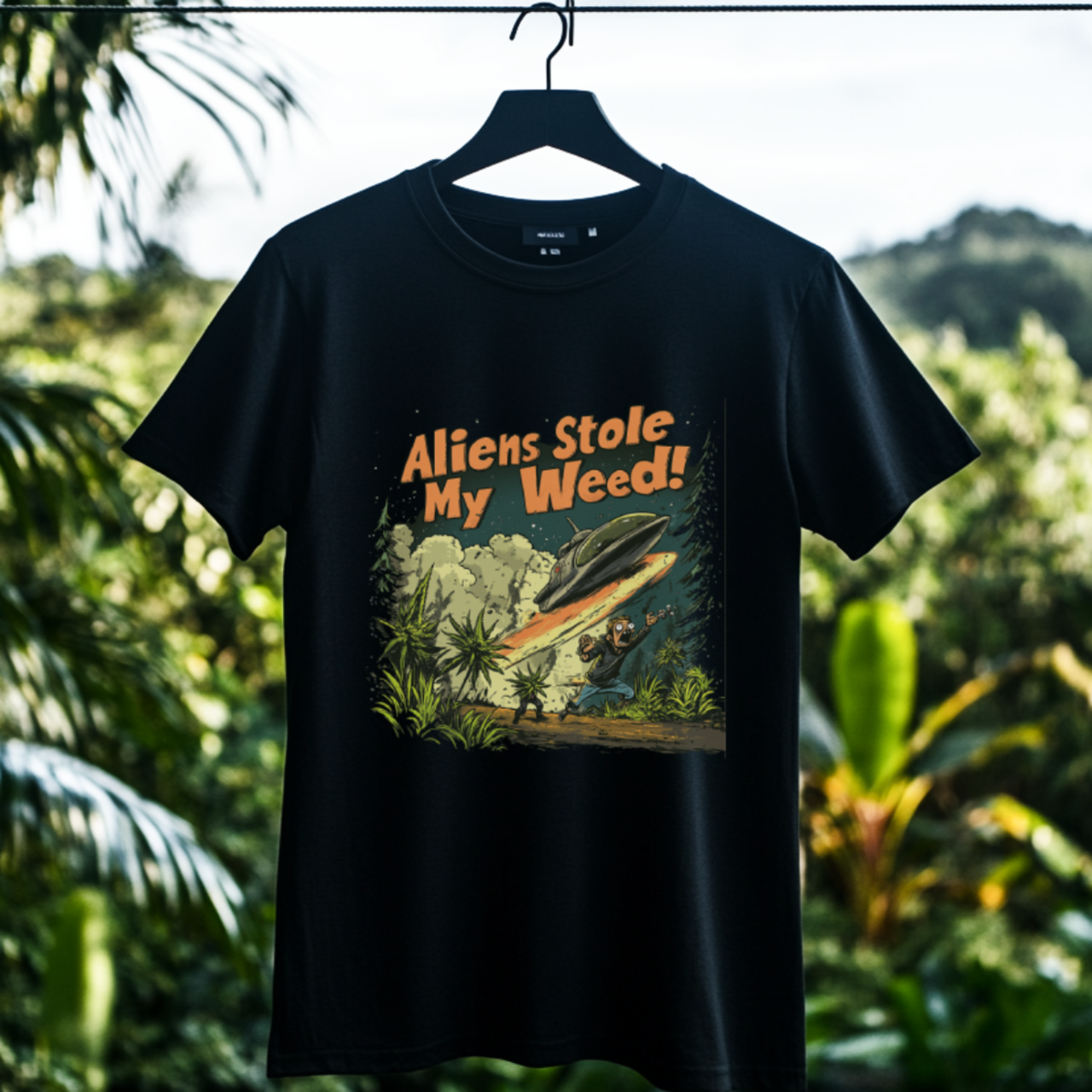 "Aliens Stole My Weed!", Funny Alien T-Shirt - 5 COLORS -