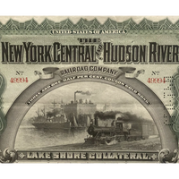 Thumbnail for Antique 1898 New York Central and Hudson River Railroad Co. Gold Bond Certificate