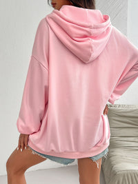 Thumbnail for Devine Drawstring Long Sleeve Hoodie - T - 1 COLOR -