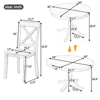 Thumbnail for Modern Dining Table Set for 4,Round Table and 4 Kitchen Room Chairs,5 Piece Kitchen Table Set for Dining Room,Dinette,Br