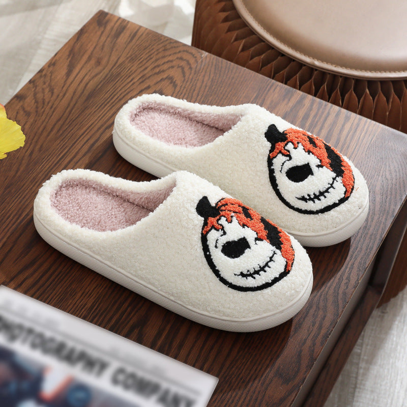 Halloween Purple Ghost / Pumpkin Pattern  Home Winter Fuzzy Slippers - EU SIZES - K - 2 COLORS/STYLES -