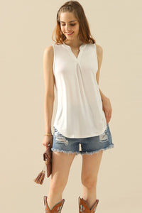 Thumbnail for Ninexis Full Size Notched Sleeveless Top - T - 10 COLORS -