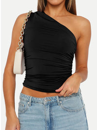 Thumbnail for Ruched One Shoulder Tank - T - 6 COLORS -