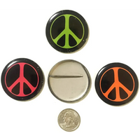 Thumbnail for Vintage 1960s USA Neon Peace Pin Pinback, Civil Rights, Vietnam War Americana!