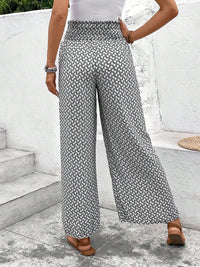 Thumbnail for Tied Printed Wide Leg Pants - T - 5 COLORS -