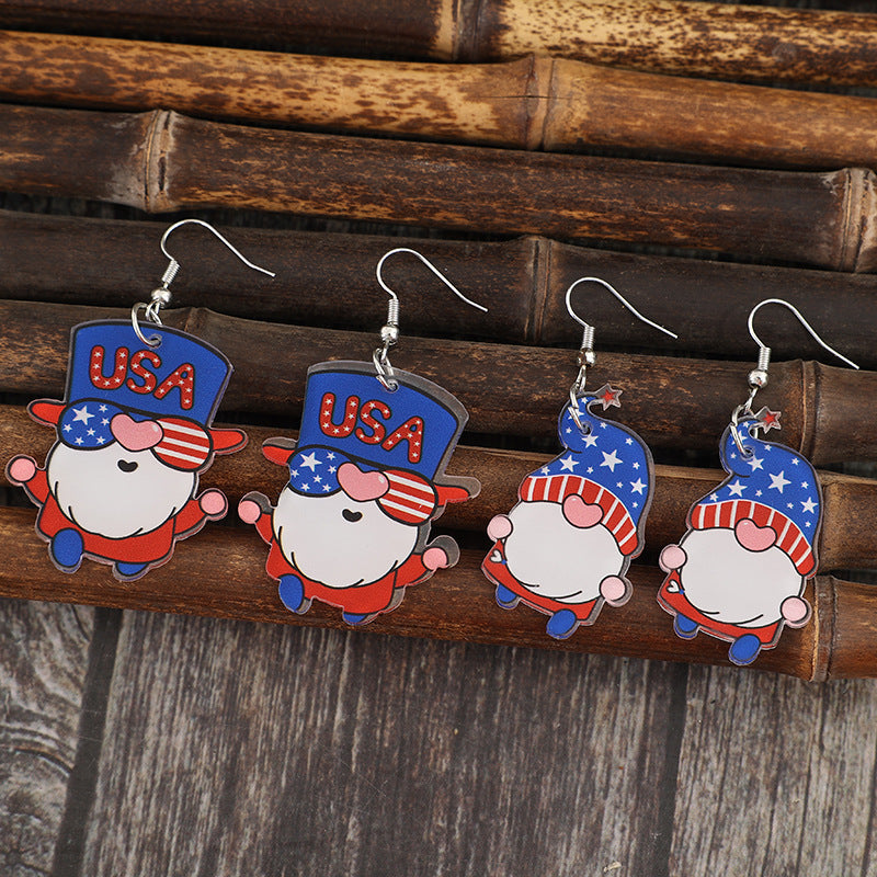 2 Pair Acrylic Gnome Earrings - 4 PCS. - T -