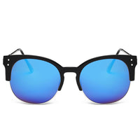 Thumbnail for Cramilo - ABANDA |  Round Mirrored Flat Lens Half Frame Sunglasses Circle - 4 COLORS -