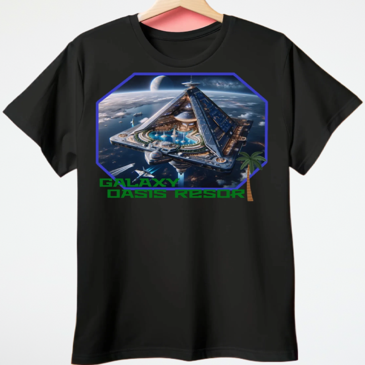 Galaxy Oasis Resort, Alien T-Shirt, the Daily Spaceship - 2 COLORS -